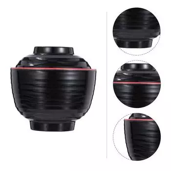 3 шт. миска с крышкой набор для азиатского салата крышки нежный суп рамен меламин имитация фарфора ложки мисо