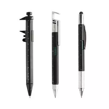 3 шт. многофункциональная шариковая ручка с современным ручным инструментом, измерительная техническая линейка, отвертка, сенсорный экран, стилус, спиртовой уровень белый