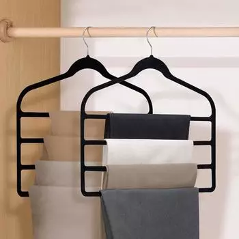 3 шт. многофункциональные вешалки для брюк, нескользящая многослойная вешалка для брюк с флокированием, вешалка для одежды, джинсов, леггинсов, галстука, шарфа, полотенца, экономия места, брюки