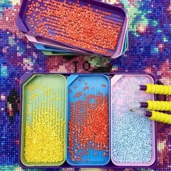 3 шт. Многофункциональный лоток для алмазной живописи, регулируемый размер лотка для алмазной живописи, один или три небольших лотка можно сложить для хранения