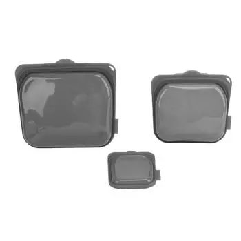 3 шт. Многоразовые пакеты для хранения продуктов, герметичные, можно мыть в посудомоечной машине, для микроволновой печи, на молнии, многоразовые, силиконовые Black