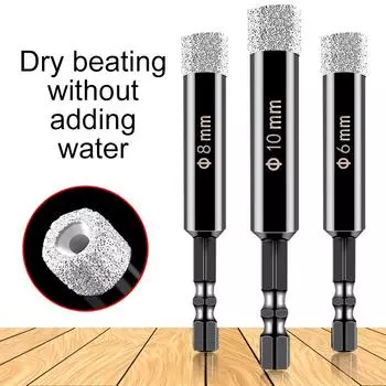 3 шт. модное шестигранное алмазное сверло для отверстий в мраморной керамической плитке 6+8+10mm