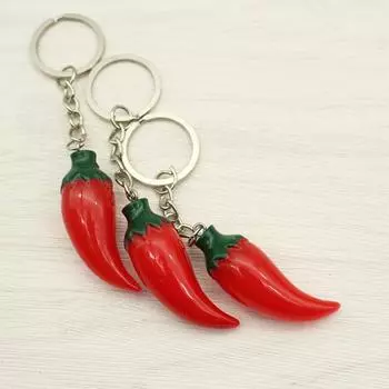 3 шт. модные ювелирные изделия из смолы красный перец чили брелок для сумок аксессуары брелок красный