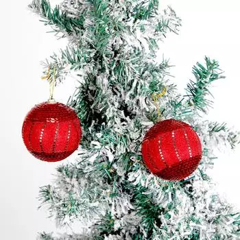 3 шт. модный рождественский шар подвесной кулон блестящие блестки рождественские елочные украшения подарок на Новый год 3pcs красный