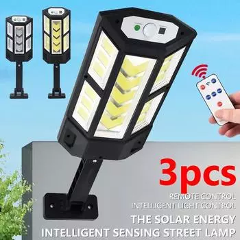 3 шт. Мощная уличная солнечная лампа с 3 режимами датчика движения Внешняя солнечная лампа IPX65 Солнечный свет Двор Уличное солнечное наружное освещение PP-902T Small-1pcs