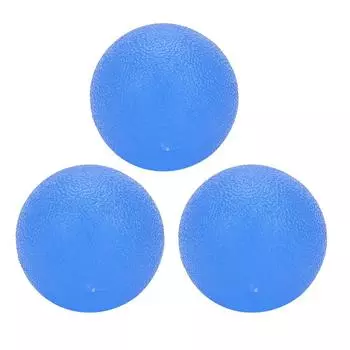 3 шт. Мяч для рук для мужчин и женщин, фитнес-тренажер для пальцев, сжимающие мячи для рук (Круглый)синий синий