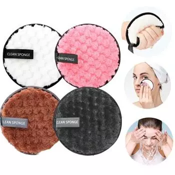 3 шт. Мягкие моющиеся легкие круглые подушечки для снятия макияжа для женщин чёрный