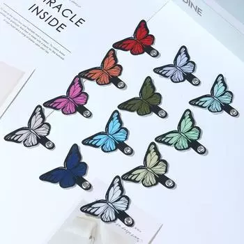 3 шт. мультяшная бабочка, зажим для шнурка для мобильного телефона, прокладка для мобильного телефона, простая наклейка на заднюю крышку мобильного телефона