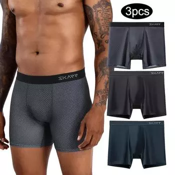 3 шт. Мужские трусы Удобное нижнее белье для мужчин сексуальные трусы-боксеры Вентиляция Мужские трусы Ice Боксеры мужские Трусы-боксеры BONITOS бренд S