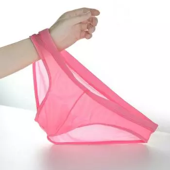 3 шт. Мужское сексуальное треугольное нижнее белье из ледяного шелка - Летний тонкий стиль, Очаровательные ледяные прохладные шорты больших размеров M