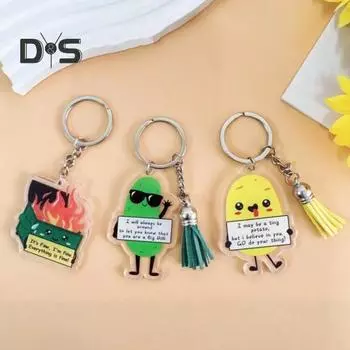 3 шт./набор брелок-подвеска с позитивной цитатой, забавный дизайн соленых огурцов, вдохновляющие брелки, аксессуары для сумок 1 Set