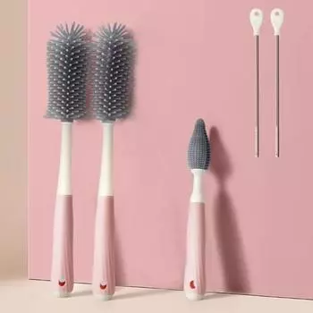 3 шт./набор ершиков для детских бутылочек с вертикальной полкой для хранения пищевой силикон без BPA