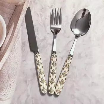 3 шт. Набор из нержавеющей стали, ножей, ложек, вилок, скандинавский десерт, домашний кухонный набор столовых приборов в качестве подарков, дропшиппинг