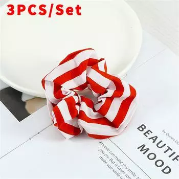3 шт./набор Эластичные резинки для волос Классическая полоска Резинка Завязка Аксессуары для волос Резинка для девочек Женщин Держатель для хвостика Повседневный головной убор 3PCS