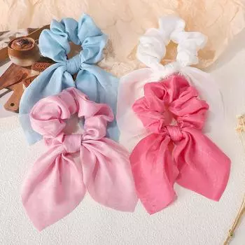 3 шт./набор Элегантные шифоновые резинки для волос с длинными лентами для женщин, девушек, весенние держатели для хвостика, резинки для волос, веревка для волос, бантик, головной убор