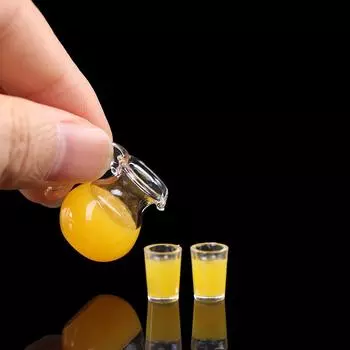 3 шт./набор кукольный домик мини соковыжималка стеклянный кувшин набор сцен модель аксессуары оранжевый