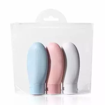 3 шт., набор мягких силиконовых многоразовых бутылок, лосьон, шампунь, тюбик, контейнер, пустая бутылка, дорожная бутылка, инструменты для макияжа 60ml