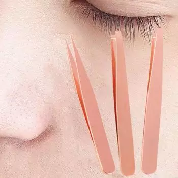 3 шт./набор пинцетов для профессионального подравнивания бровей из нержавеющей стали, прочные, плоские, скошенные, заостренные, скошенные кончики для девочек чёрный