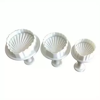 3 шт./набор пластиковых ракушек для печенья, формочки для тиснения помадки для торта, аксессуары для украшения торта и выпечки белый