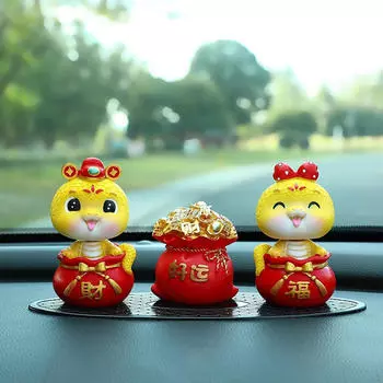 3 шт. набор статуй змеи в виде денежного мешка украшения для приборной панели автомобиля украшения для рабочего стола Style A