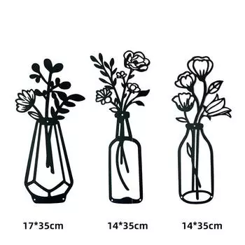 3 шт. набор железный цветок настенное украшение настенная цветочная скульптура украшение стены гостиной