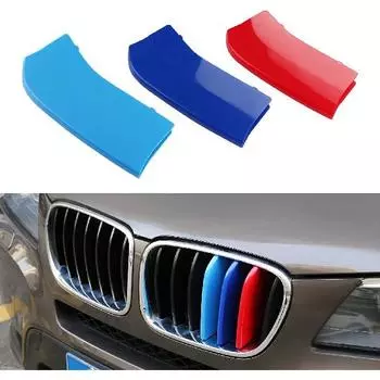 3 шт., накладка на решетку автомобиля, полоса из АБС-пластика для BMW, аксессуары для BMW Serie X5 2014, 2015, 2016, 2017, 2018, накладка на переднюю решетку автомобиля