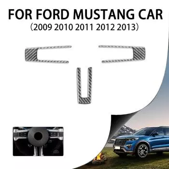 3 шт., накладка на руль из углеродного волокна для Ford Mustang 2009 2010 2011 2012 2013, автомобильные аксессуары, внутренние молдинги