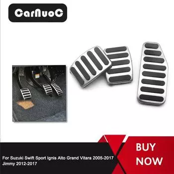 3 шт., накладки на педали автомобиля для Suzuki Swift Sport Ignis Alto Grand Vitara 2005-2017 Jimmy 2012-2017, Стайлинг автомобиля MT