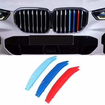 3 шт., накладки на переднюю решетку автомобиля, полоски для BMW G05 X5 серии M Performance, 3D M наклейки, спортивные M Стайлинг, внешнее украшение X5 G05 (2019)