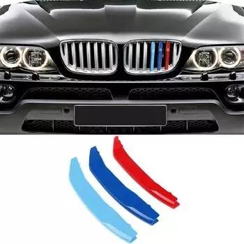 3 шт. накладки на переднюю решетку автомобиля для BMW E53 1999-2007 X5 series M Performance M наклейки Sport M Стайлинг X5 E53 (99-03)