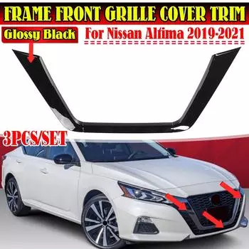 3 шт. накладки на решетку радиатора переднего бампера автомобиля для Nissan Altima 2019-2021 гг., наклейка на рамку решетки для гоночных решеток