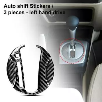 3 шт., наклейка на автоматическую тонкую карбоновую шестерню, качество изготовления, черная отделка рамы автоматической коробки передач для Honda Generation 2006-2011, левостороннее вождение чёрный