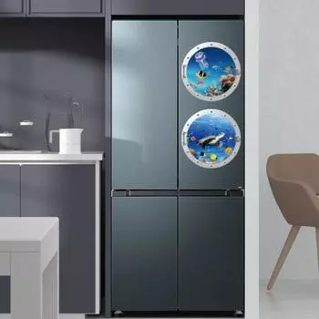 3 шт. Наклейки на стену с прозрачным принтом животных в океане, самоклеящиеся, водонепроницаемые, отличная липкость B