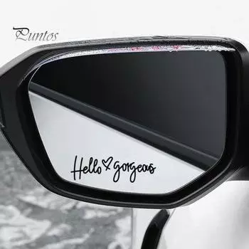 3 шт., наклейки на зеркало заднего вида Hello & Gorgeous, самоклеящиеся наклейки на косметическое зеркало, зеркало заднего вида, виниловая наклейка, наклейка на окно автомобиля, авто декоративная 3pcs