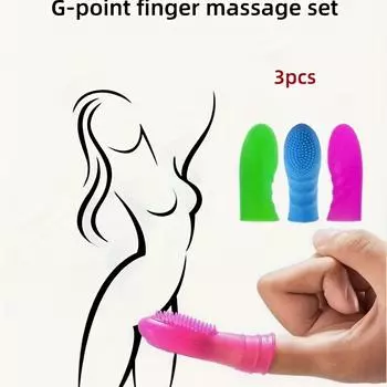 3 шт. насадки для пальцев для большего удовольствия - вагинальный и массажер точки G, стимулятор клитора, секс-игрушки для взрослых для пар 3pcs