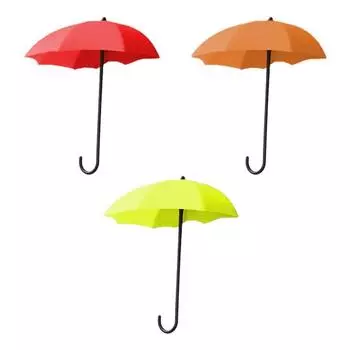 3 шт. Настенные крючки с высокой несущей способностью, дизайн в форме зонтика, просты в установке, самоклеящиеся крючки-вешалки, органайзер для хранения D