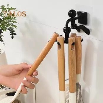 3 шт. настенных крючков для хранения, вращающихся на 360 градусов, прочный, выдерживающий нагрузку, вертикальный, подвесной, многофункциональный кухонный органайзер для крючков белый