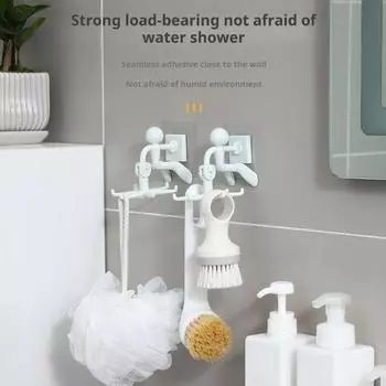 3 шт. настенных вращающихся на 360 градусов крючков для хранения, прочный несущий вертикальный подвесной многофункциональный кухонный крючок белый