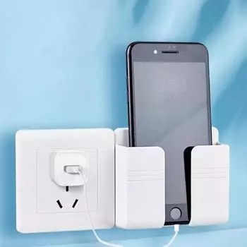 3 шт. настенный держатель для телефона, белый, без перфорации, настенная подставка для зарядки мобильных телефонов, ленивая липкая коробка для хранения пульта дистанционного управления