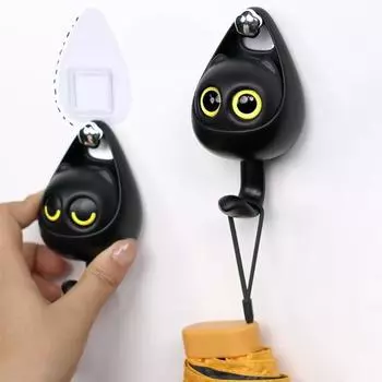 3 шт. настенный крючок самоклеющийся мультяшный кошачий крючок в форме прочных многофункциональных вешалок для шляп, рюкзаков, ключей B