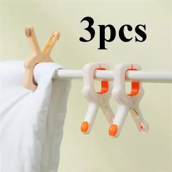 3 шт. Не оставляющий следов ветрозащитный зажим для сушки одеяла на открытом воздухе на балконе, большой зажим, большой пластиковый зажим зелёный