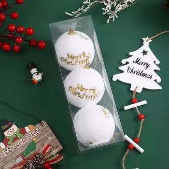 3 шт. небьющиеся рождественские подвесные шары 8 см елочные украшения праздничный фестиваль декор Style 2