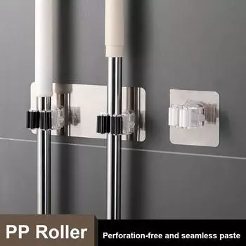 3 шт. непробивной роликовый зажим для швабры кухонная щетка зонтик держатель стойка прочный без царапин настенный несущий зажим многоцелевой