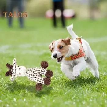 3 шт. неразрушаемые игрушки для жевания собак, мягкая игрушка для собак в виде осла для агрессивных жевателей, интерактивный пищащий плюшевый осел для маленьких и средних собак кофейный