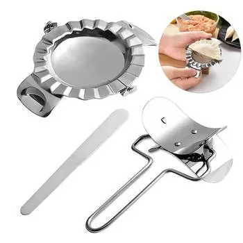 3 шт. нержавеющая начинка, стальная насадка для изготовления пельменей, ложка, форма для теста L