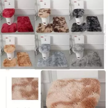 3 шт. Нескользящий коврик для ванной комнаты + крышка для унитаза + коврик для ванной красный