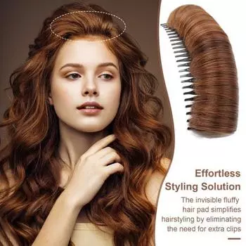 3 шт. невидимая подушечка для волос из натуральных волос, зажим для укладки волос, вставка для укладки волос, инструмент для увеличения объема, аксессуары для волос «сделай сам» серебряный
