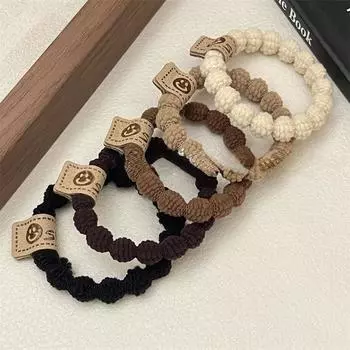 3 шт., новинка 2024 года, высокая эластичность, резинка для лица с рисунком улыбающегося лица, женская прочная резинка для волос, темпераментный хвост, аксессуары для волос, повязка на голову с шариком