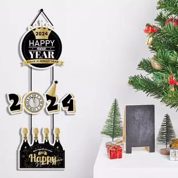 3 шт., новогодняя вечеринка 2024, дверная табличка с подвесной веревкой, создающая праздничную атмосферу, дверная табличка с тонким мастерством B