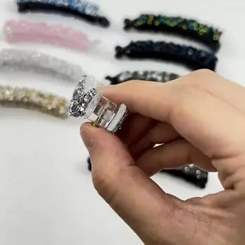 3 шт. Новые цветные заколки для волос в форме банана, легкие, роскошные, из камня, модные, высокого класса, заколки для хвоста, аксессуары для волос, шпилька